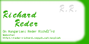 richard reder business card